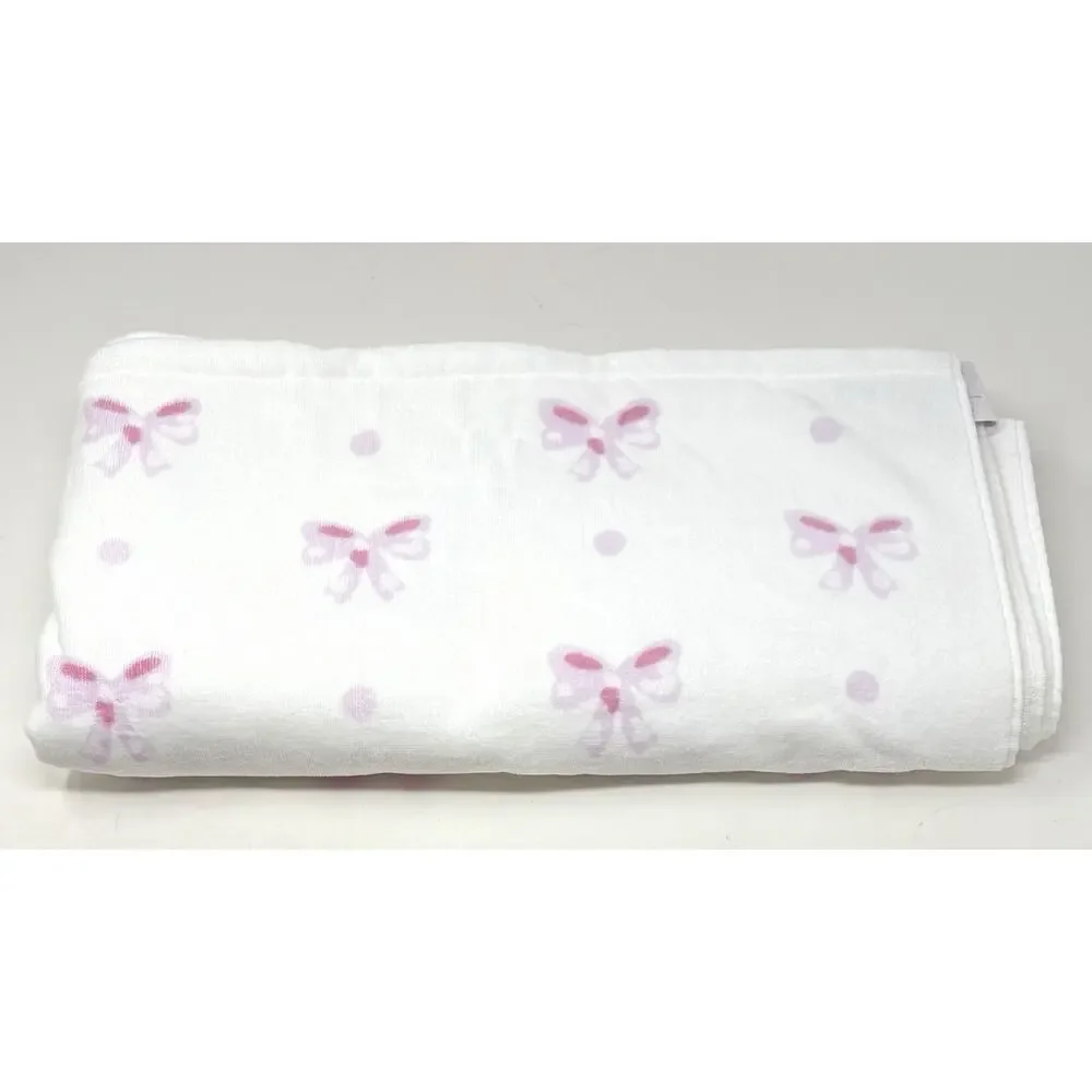 Laura Ashley Pink Bows Beach Towel Pink White 36 x 72